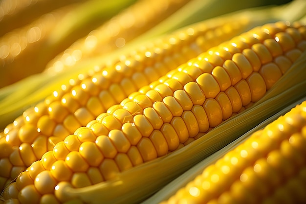 Golden harvest closeup of fresh corn corn photography