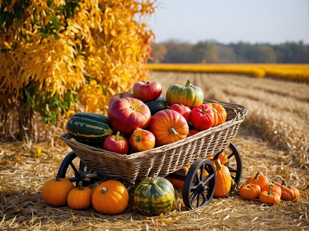 Photo golden harvest festival celebration