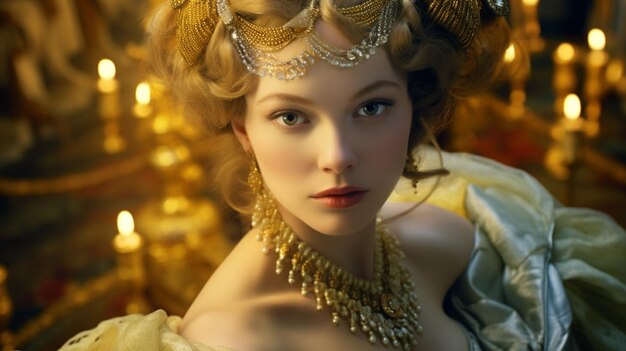 golden headpiece HD 8K wallpaper Stock Photographic Image