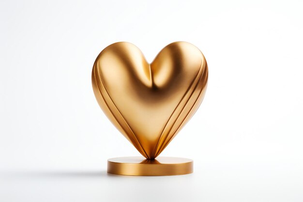 Golden Heart Award trofee op witte achtergrond