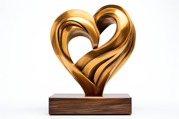 Golden Heart Award trofee op witte achtergrond