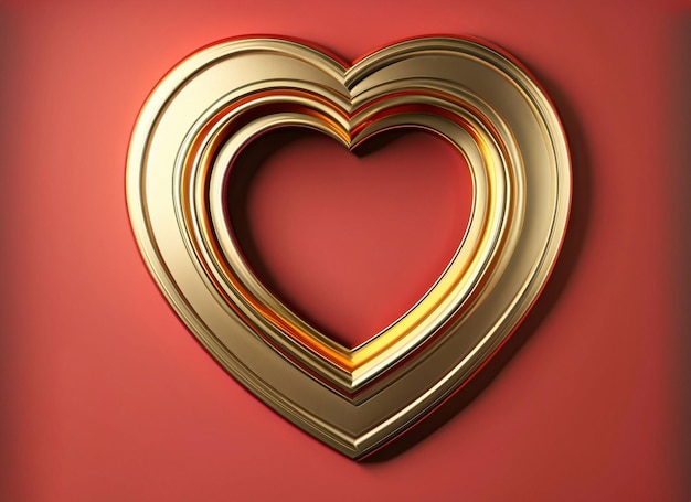 Photo golden heart background