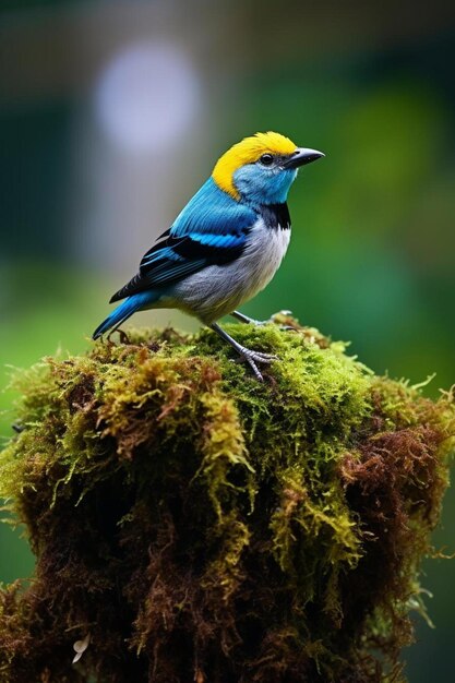 Photo golden hooded tanager tangara larvata