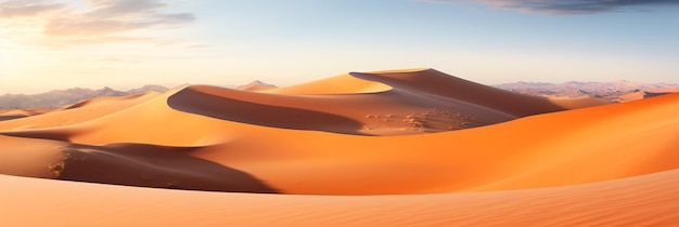 Golden Horizon Sweeping Dunes of the Sahara Desert