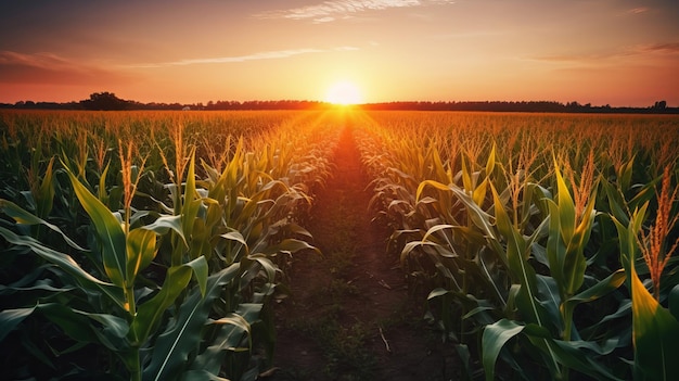 Golden Hour in the Corn Field