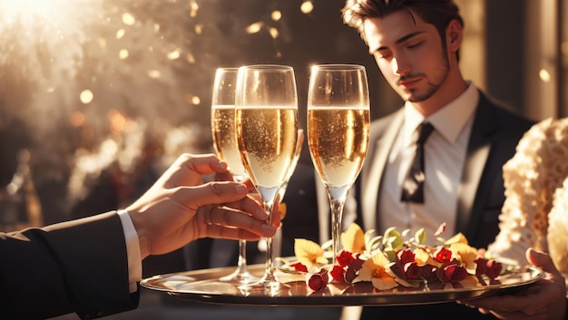 Golden Hour Elegance Champagne Service