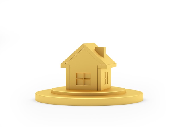 Golden house on a stand