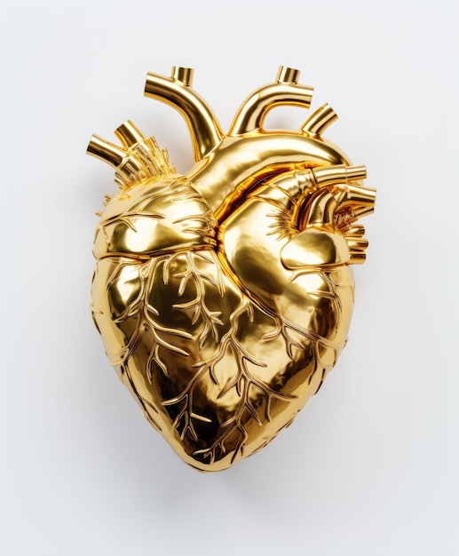 Foto un cuore umano d'oro