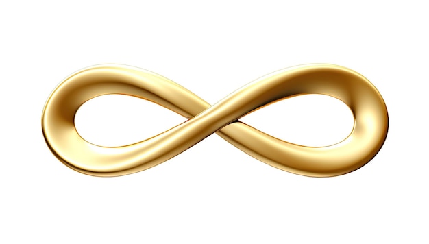 Photo golden infinity symbol isolated on white background