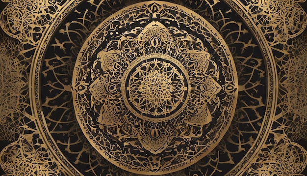 Photo golden islamic background with mandala