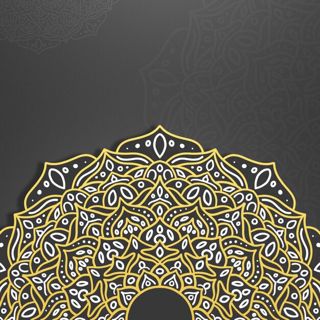 Golden Islamic Mandala Pattern Background Wallpaper