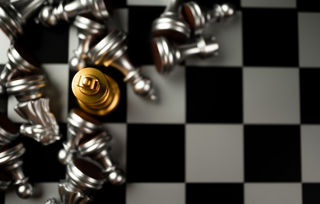 Golden King chess is last standing in the chess board