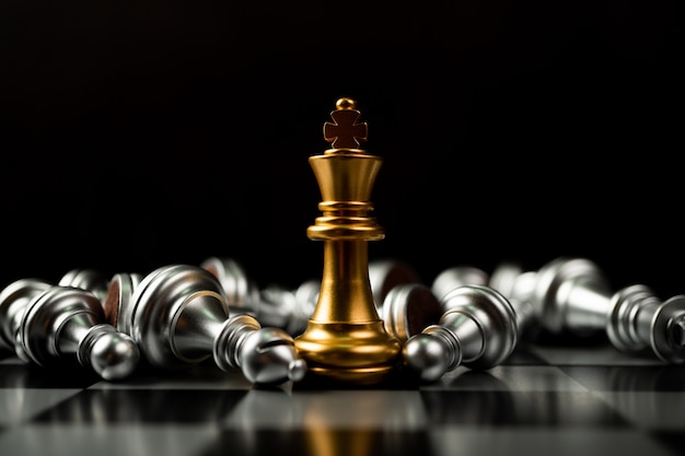 Golden King chess is last standing in the chess board