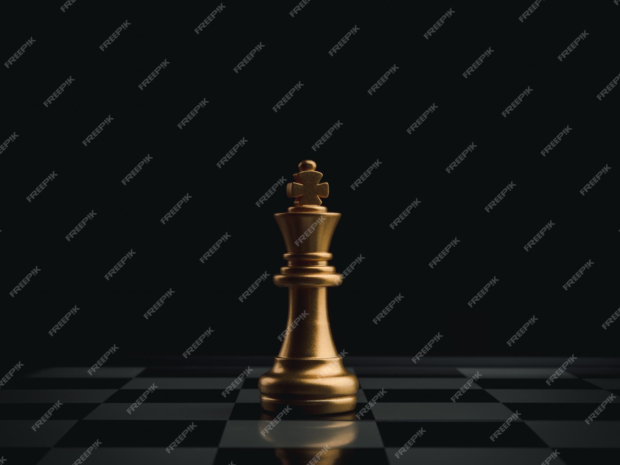 King chess standing on chess board. Business planning, strategy