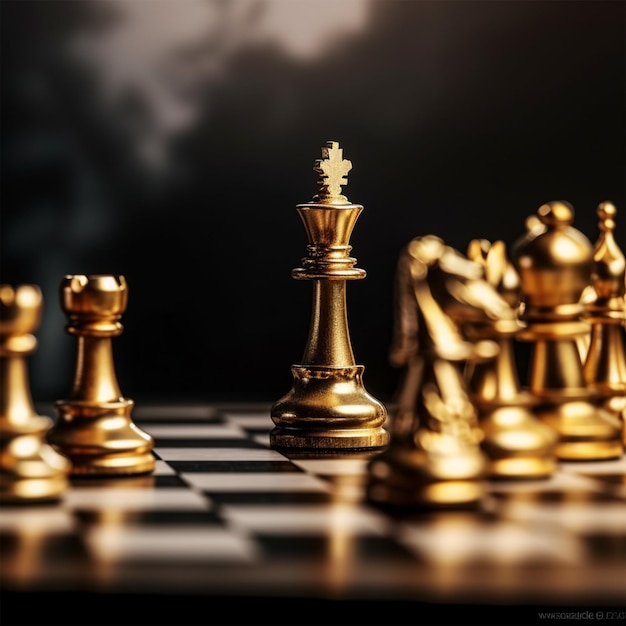 Golden King Chess Standing Encounter Defeat Enemy