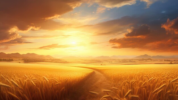 Golden land weather bright landscape