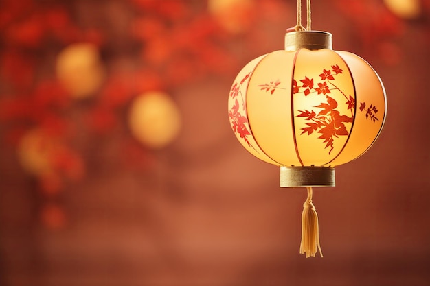 写真 ゴールデン・ランターン・ブリリアンス 中国新年カード 背景 美しいボケ