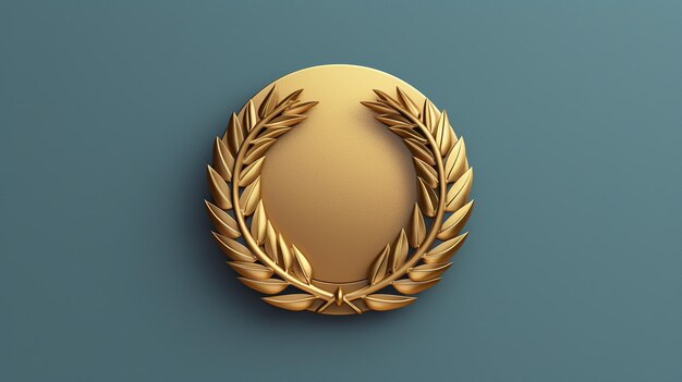 Photo golden laurel wreath on black background