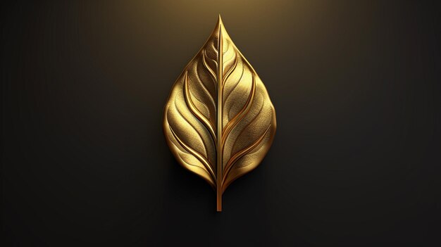 Photo golden leaf ai generative