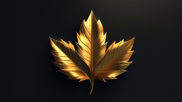 Photo golden leaf ai generative