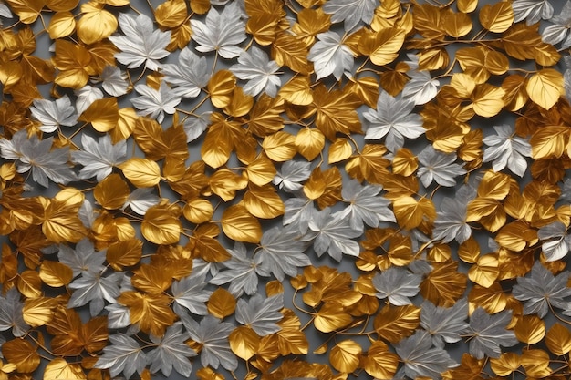Golden Leaves Background Gold Leaves Background Leaves Wallpaper Leaves Pattern Leaves Background Luxury Background AI Generative