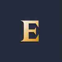 Photo golden letter e logo luxury and elegant monogram design