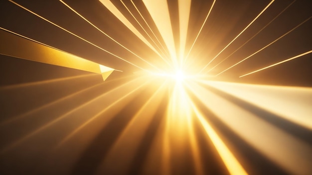 golden light ray effect on geometric background