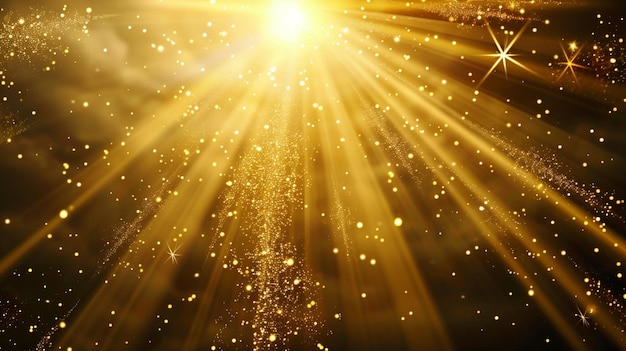 golden light rays dancing amidst geometric shapes a celestial canvas