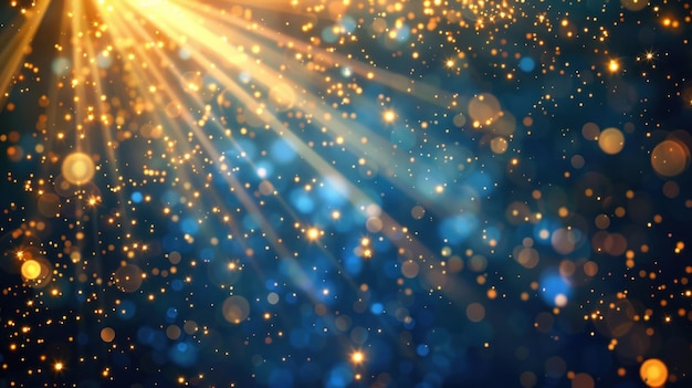 golden light rays and sparkle