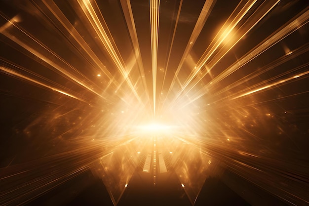 Golden light rays with geometric shapes High quality