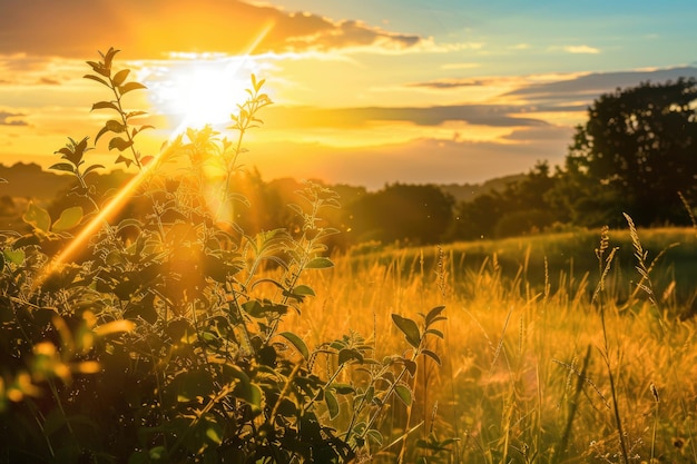 The golden light of sunset bringing warmth