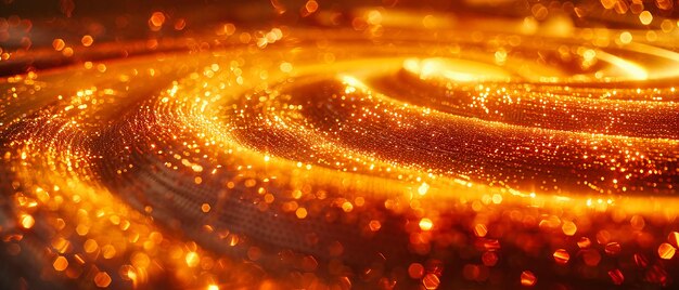 Golden Light Swirl Abstract Glowing Spiral Dynamic Energy and Motion Magical Illumination Effect