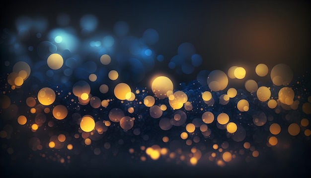 Golden lights festive bokeh sparkling background