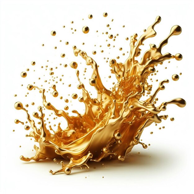 Golden liquid splash