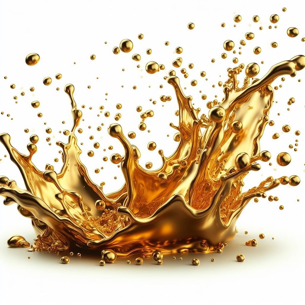 Golden liquid splash