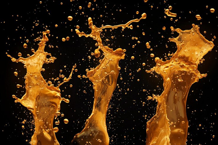 Photo golden liquid splash