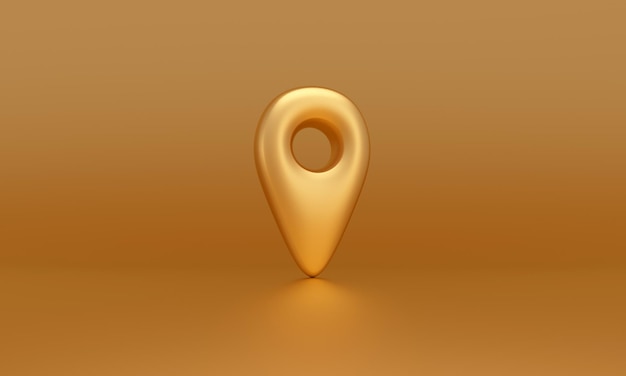 Golden location icon of the best destinations of travel navigation road pointer