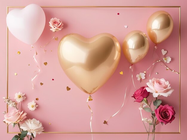 Golden Love Valentines Day Balloon Bliss