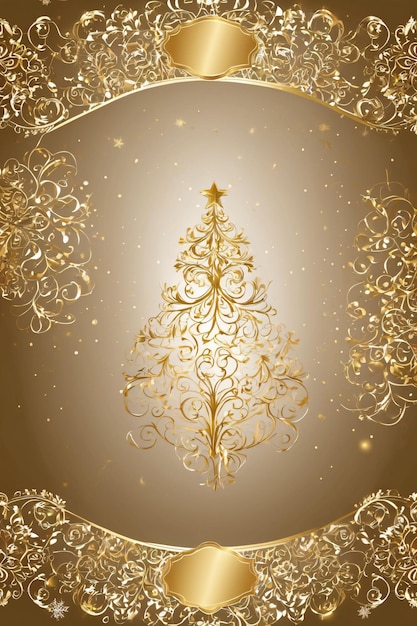 Photo golden luxurious christmas wallpaper bright xmas banner