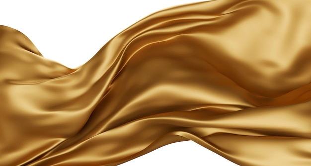 Золотая роскошная ткань, изолированная на белом