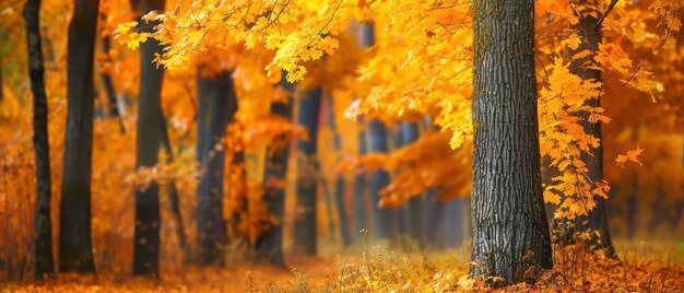 황금의 웅장함 은 빛나는 황금 풍경 으로 가을 의 아름다움 을 받아들인다