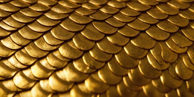 Golden metal texture of dragon or snake scales