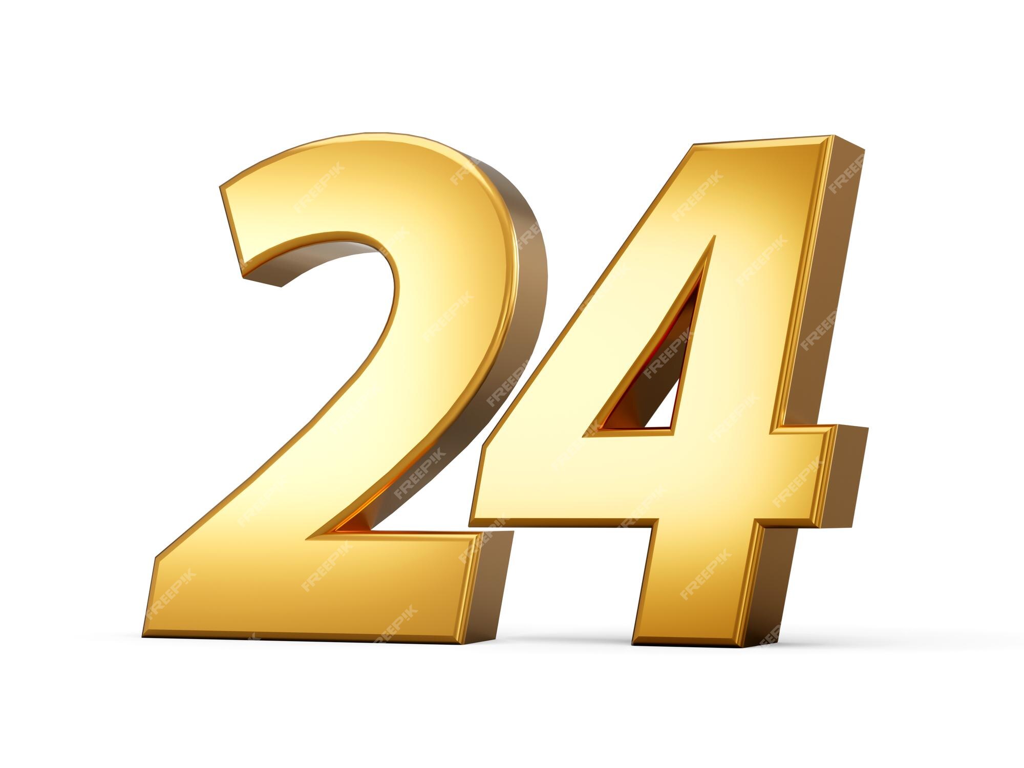 Number 24 3d Sign Yellow Color Stock Illustration 1704508615