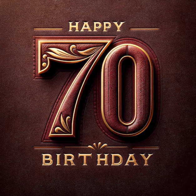 Foto golden milestone 70° compleanno in pelle in rilievo classico