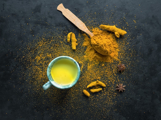 Golden Milk, made with turmeric. A remedy for viruses and many diseases