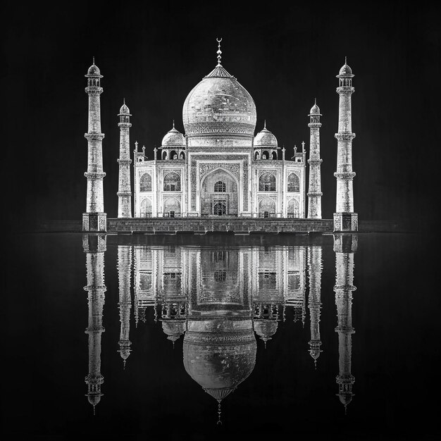 Photo golden mosque in the night