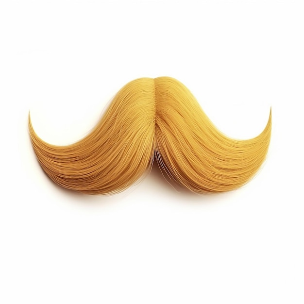 Golden moustache on white background