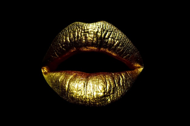 Golden mouth sexy gold lips golden art