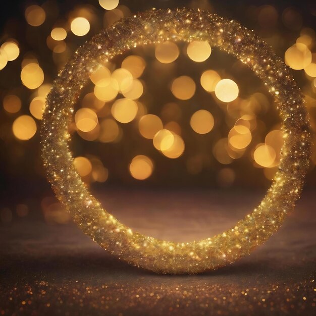 Photo golden and multicolored bokeh circle background for christmas and happy new year with space to displ