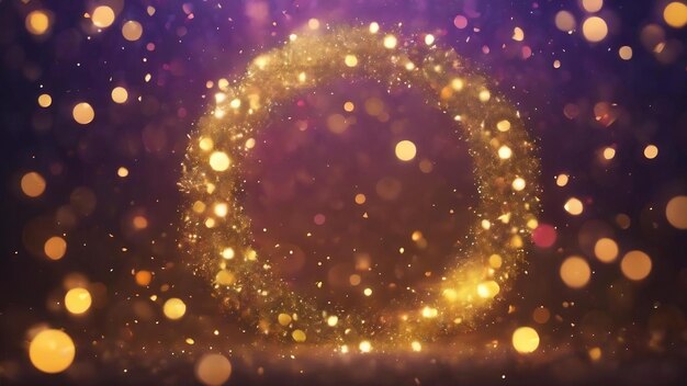 Photo golden and multicolored bokeh circle background for christmas and happy new year with space to displ